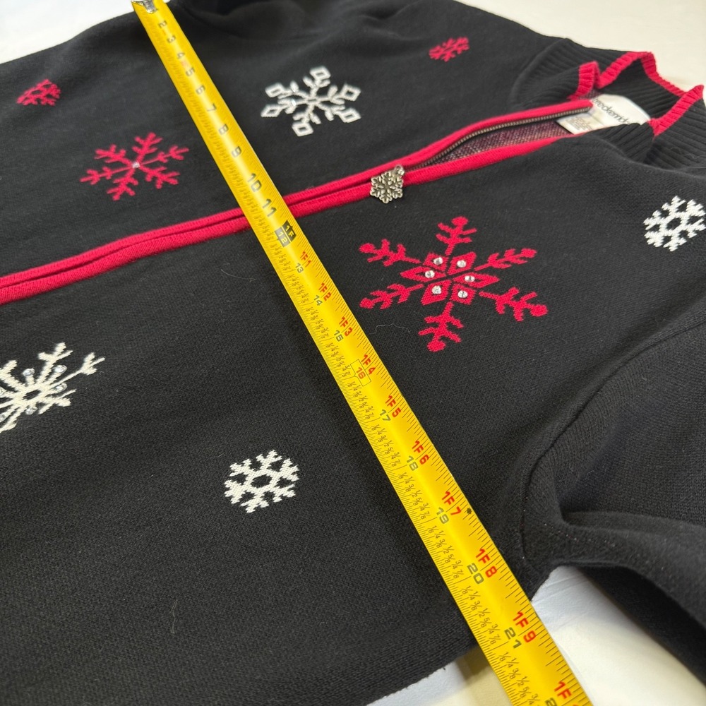 Breckenridge Cardigan Sweater Snowflake Fair Isle Cuff Women's Size Large - Picture 5 of 6